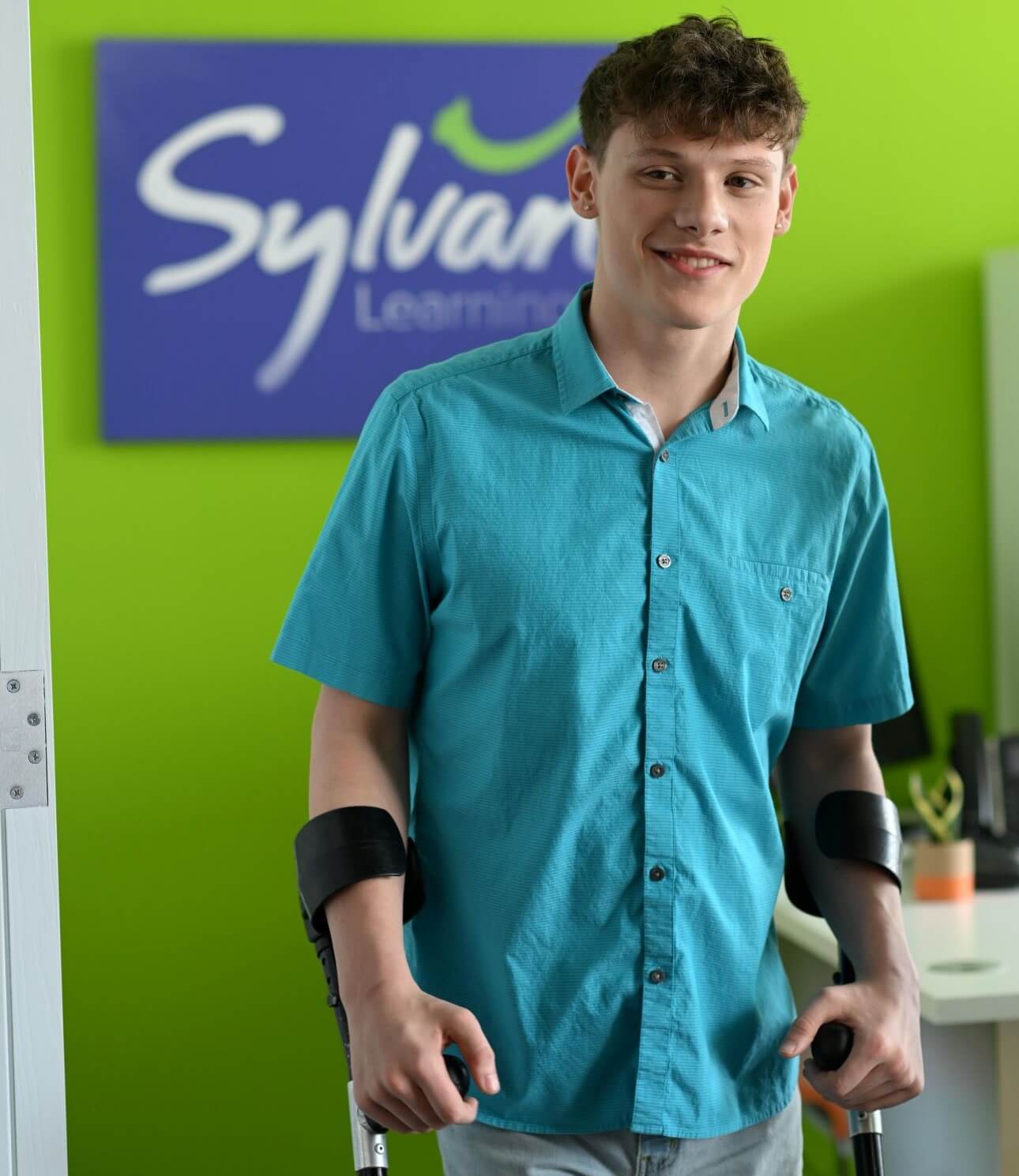 teenage male sylvan student with a disability