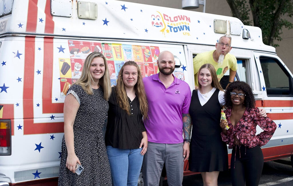 JPL Interns in front of an ice cream truck