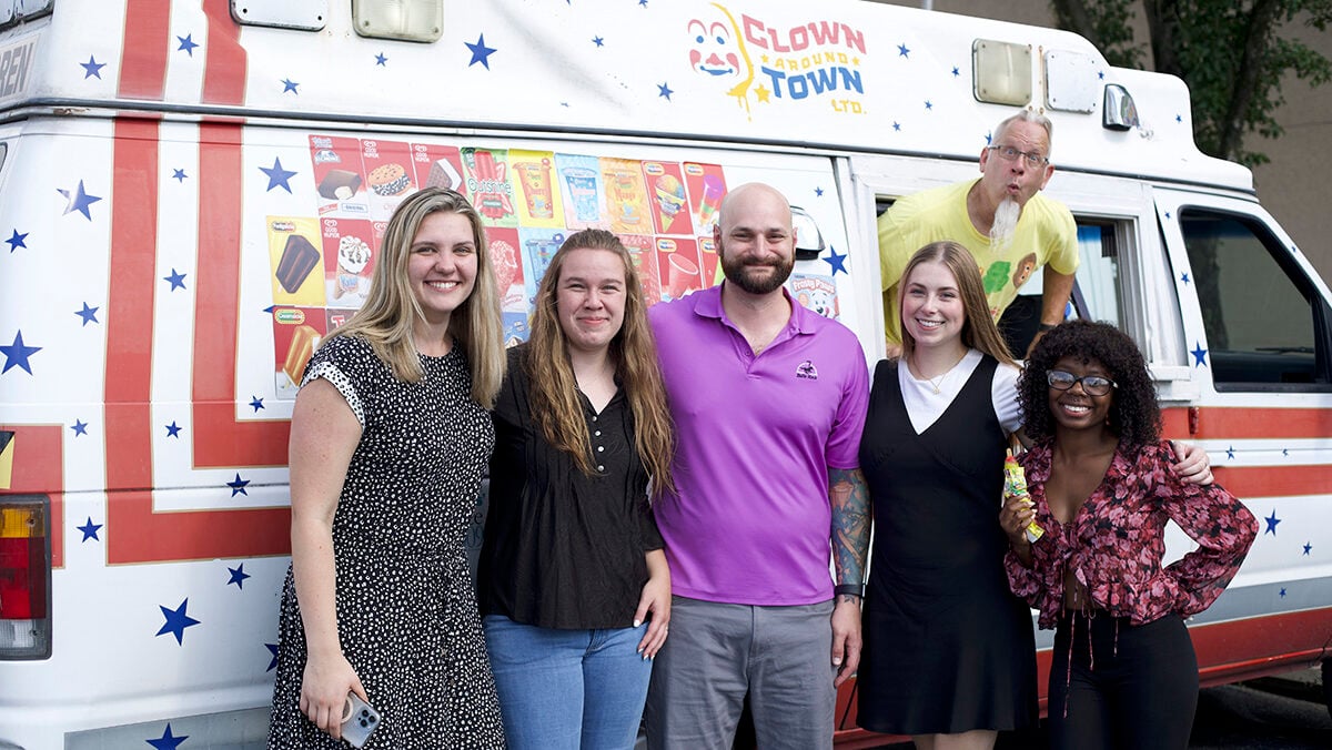 JPL Interns in front of an ice cream truck