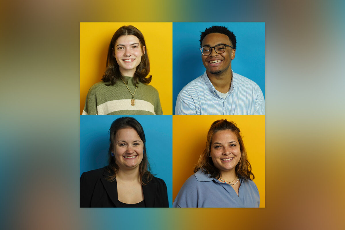 headshots of 4 student interns