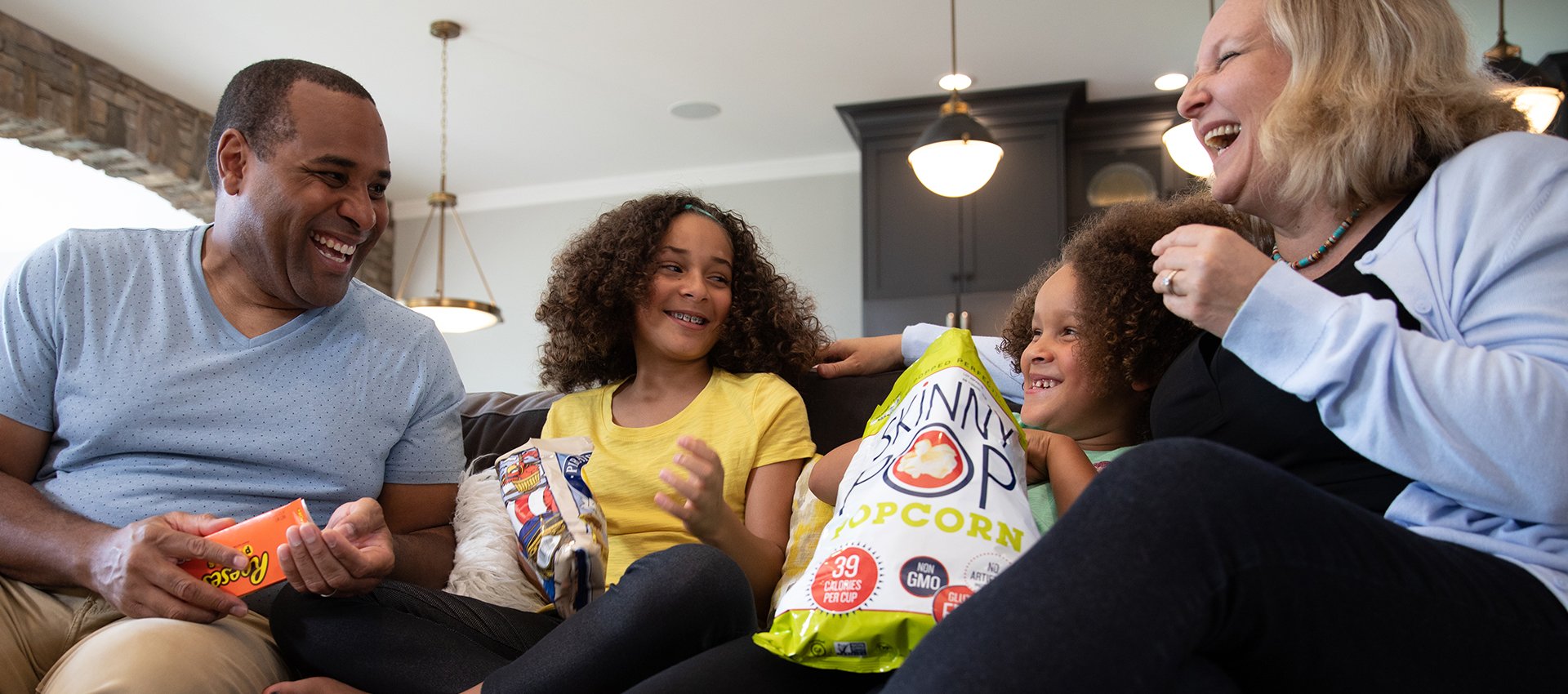 a group of people sitting on a couch