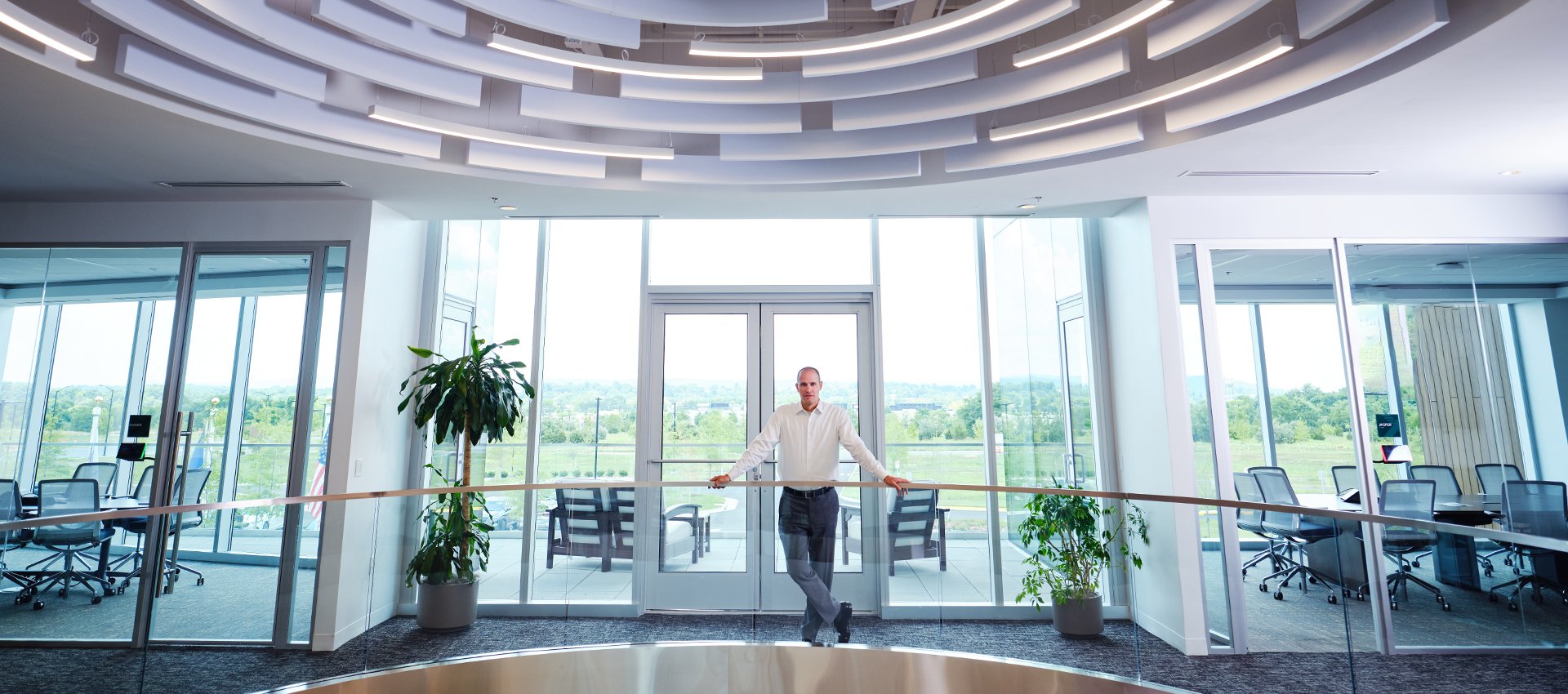a person standing in a building