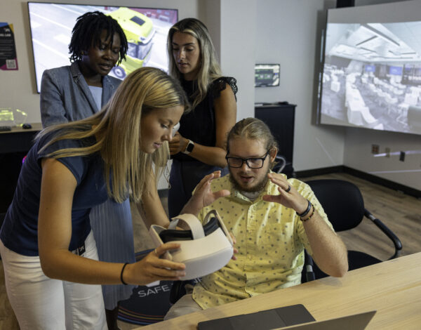 JPL Interns using VR headset