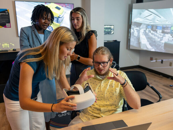 JPL Interns using VR headset