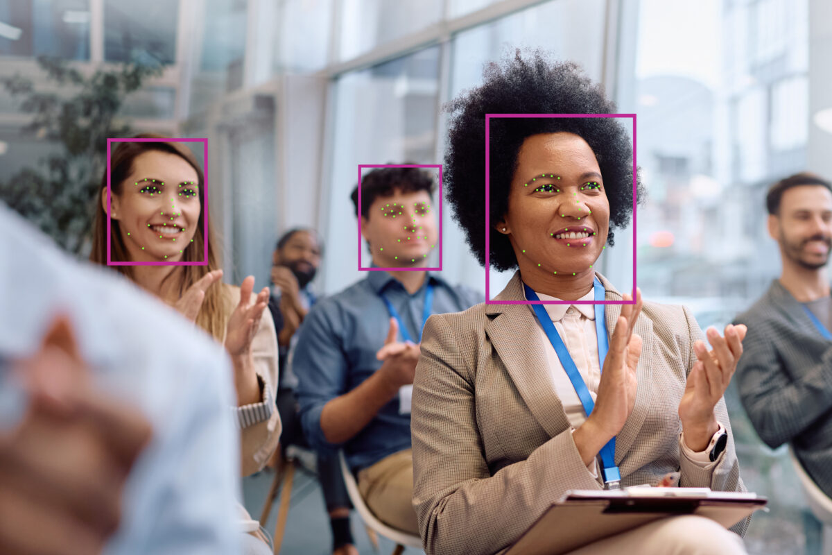 Event attendees with LEAP tracking concept