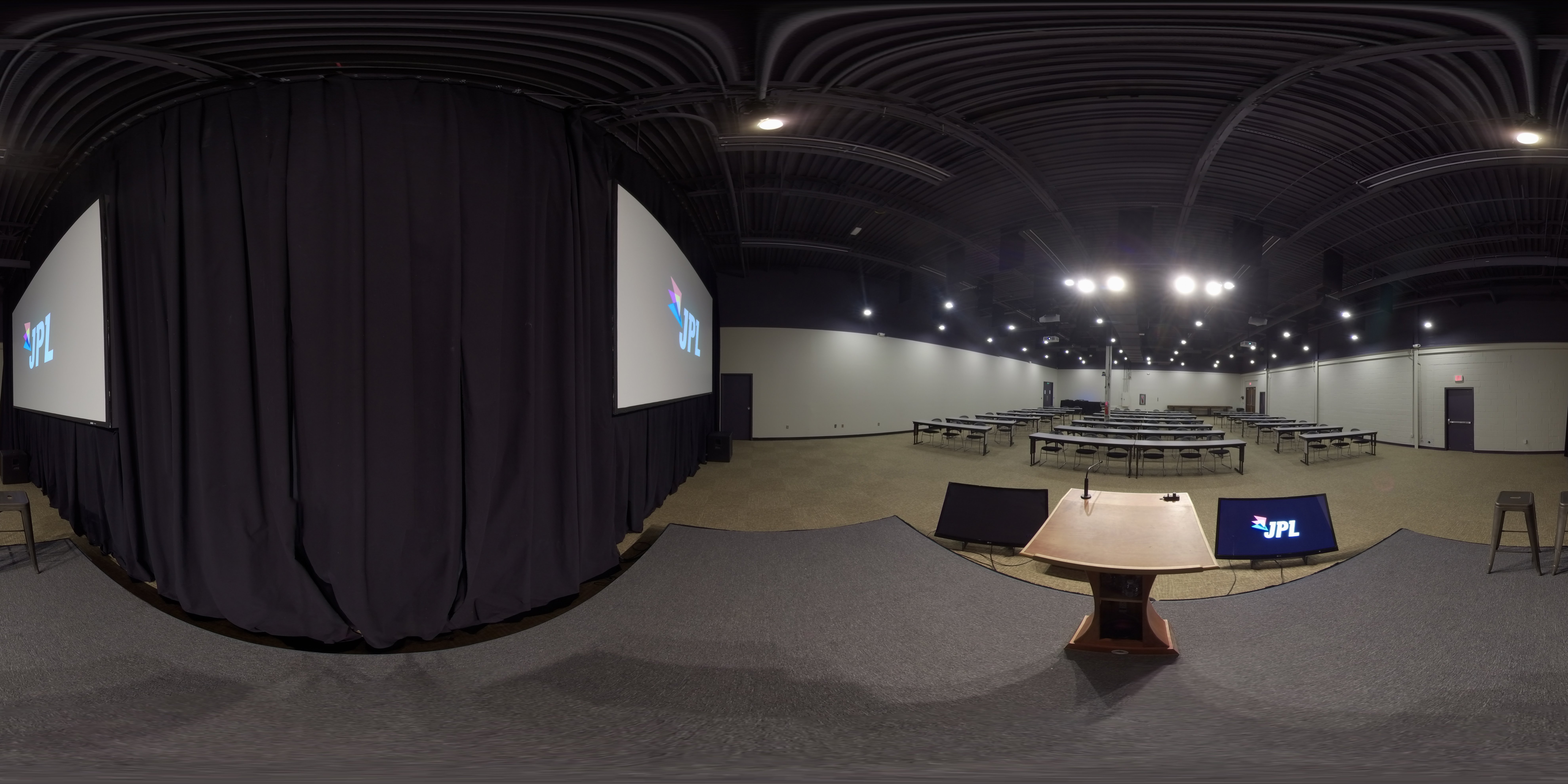 360 panoramic overlooking the hanger from the stage podium