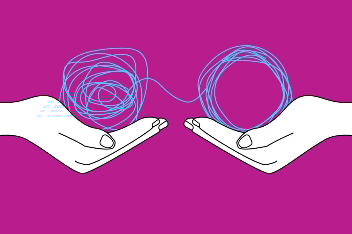 Concept of handing a person clarity and empathy for a stressful situation