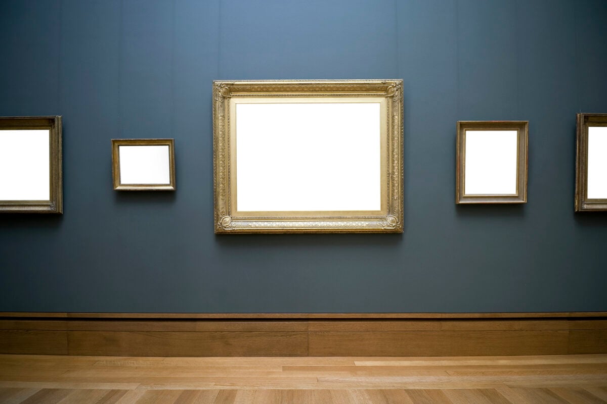 Empty frames on wall