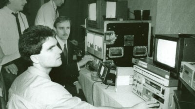 Current JPL president, Luke Kempski producing a live event for Rite Aid back in 1990.