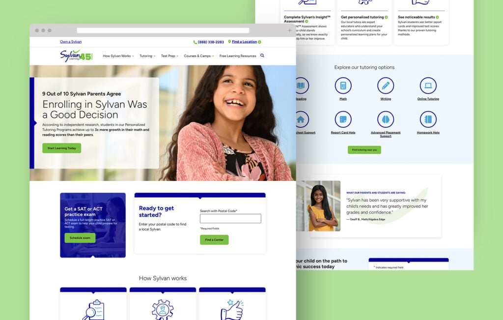 sylvan site homepage desktop