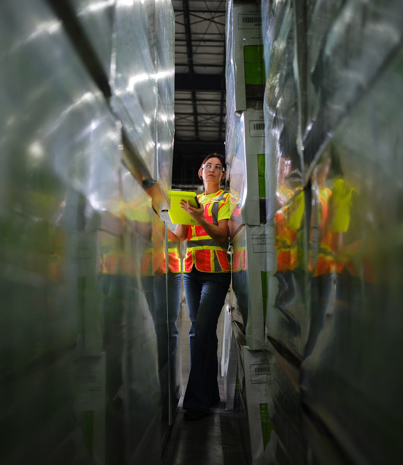 Trex Manufacturing Worker Standing in Product Row